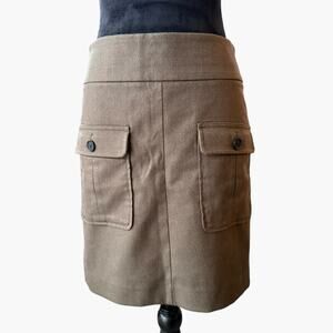 Loft Women's Light Brown Retro Academia 2 Pocket High Waist Pencil Skirt Size 4